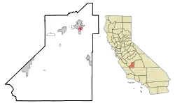 Location in Kings County and the U.S. state of California