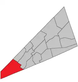 Location within Kings County, New Brunswick.