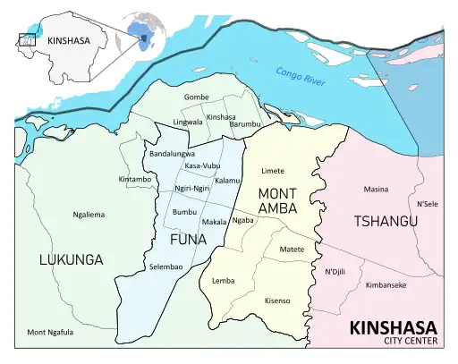 Kinshasa Districts Communes and Quarters (2021)