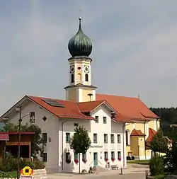 Town hall and the Church of the Assumption of the Virgin Mary