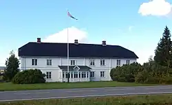 View of the farmhouse on the Kirkenær farm which gave its name to the village