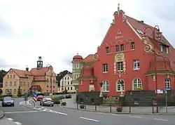 Town hall (left) and post office (right)
