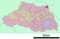 Location of Kitakawabe in Saitama Prefecture