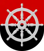 Ship's wheel pictured in the coat of arms of Kitee