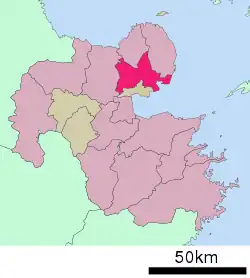 Location of Kitsuki in Ōita Prefecture