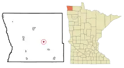 Location of Lake Bronson, Minnesota