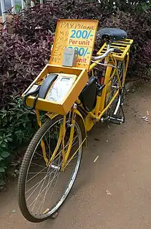 Bicycle payphone in Uganda