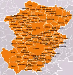 Location of Kladno District
