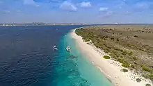 Aerial view of Klein Bonaire beach