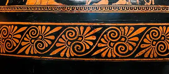 Band of palmettes and scrolls on an Ancient Greek vessel, c. 510-470 BC, in the Staatliche Antikensammlungen