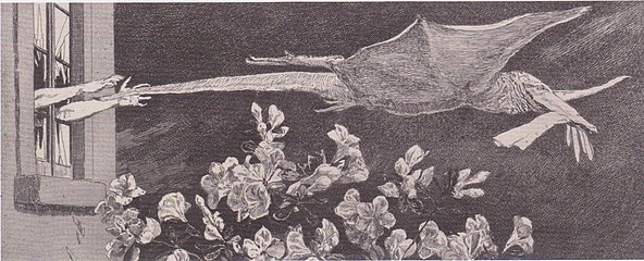 Abduction from the series Paraphrase on the Finding of a Glove Opus VI, no. 9 (1881), etching, 9, 11,4 x 26,1 cm., Albertina, Vienna