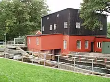The turbine house at the watermill, where the sawmill was also located.