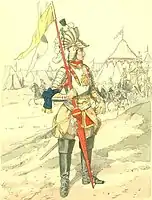 Saxon cuirassier wearing parade armour, 1730