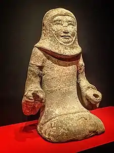 Kneeling warrior figurine from the Earthenware Warrior Pit 1 Shizi Mountain Xuzhou Jiangsu Western Han 2nd century BCE