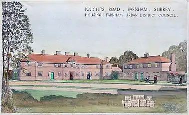 Proposal for Knights Road Housing, Farnham by Guy and John Maxwell Aylwin (1950)