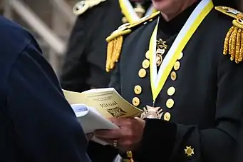 A general's uniform in the Knights of St. John International.