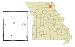 Location of Knox City, Missouri