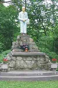 Image 10A monument to Fr. Maximilian Kolbe, among the estimated 3,000 members (18%) of the Polish clergy who were killed by the Nazis; of these, 1,992 died in concentration camps. (from Vatican City during World War II)