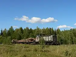 Locomotive TU7-2039 with freight train