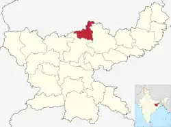 Location of Koderma district in Jharkhand