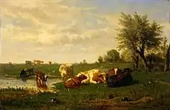 'Cows in the Meadow', 1861; oil on canvas