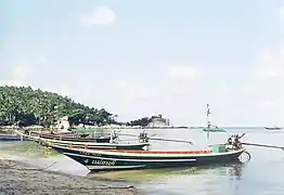 Fishing boats in Thailand, at Surat Thani, follow this style