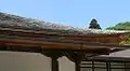A part of the wooden shingle roof of Ginkaku-ji, in Japan.