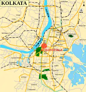 Location of Dharmatala in Kolkata
