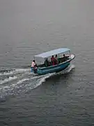 Mechanised boats plying in the backwater
