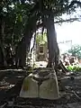 Old mill trough, chimney, and overgrowth