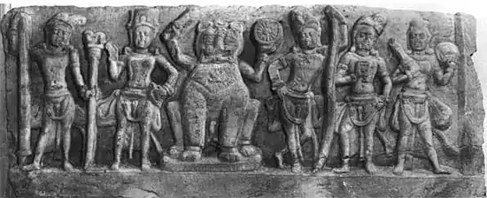 Kondamotu Vrishni heroes relief, 4th century CE, Hyderabad State Museum
