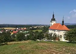Konecchlumí with the Church of Saints Peter and Paul