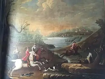 The mural of Christian VII during a par force hunt