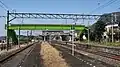 A view of the platforms and tracks.