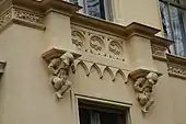 Gothic Revival corbel supported balcony in Potsdam (Germany)