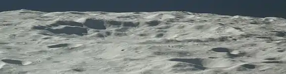 Highly oblique Apollo 16 image, facing northeast