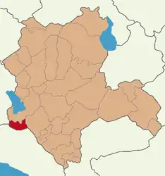 Map showing Derebucak District in Konya Province