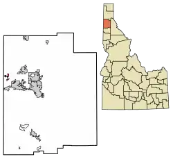 Location of Hauser in Kootenai County, Idaho.