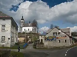 View towards the Church of the Holy Trinity