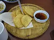 Goguma twigim, a fried sweet potato dish in Korean cuisine