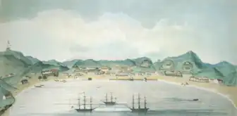 Kororāreka (Russell) before the battle, 10 March 1845