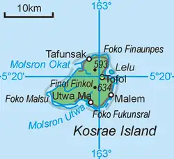 Map of Kosrae