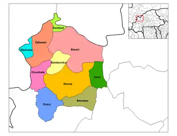 Provincial map of its departments