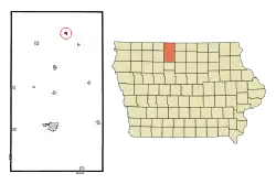 Location of Ledyard, Iowa