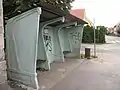 Concrete bus stop shelter