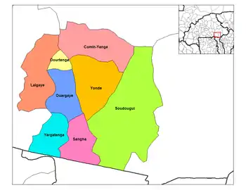 Yondé Department location in the province