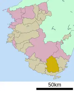 Location of Kozagawa in Wakayama Prefecture