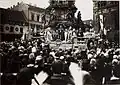 King Charles IV of Hungary, taking his Coronation Oath on 30 December 1916 at Holy Trinity Column in Budapest