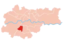 Location of Łagiewniki-Borek Fałęcki within Kraków