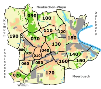 Stadtbezirke in Krefeld